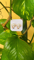 Pearl Triangle Stud Earrings for Women | Gold Crystal Fashion Earrings