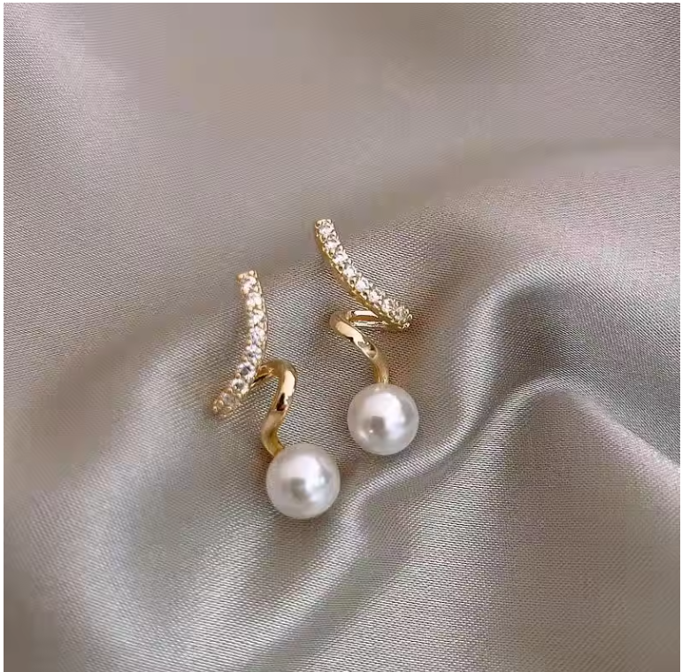 Stainless Steel Pearl Drop Earrings