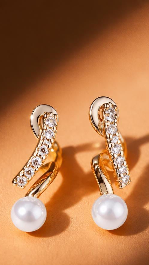 Stainless Steel Pearl Drop Earrings