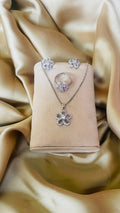 Luxury Floral Crystal Jewelry Set for Women | Necklace, Earrings & Ring Set