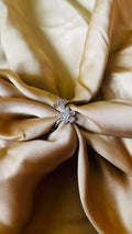 Luxury Floral Zircon Adjustable Ring for Women | Silver Flower Crystal Ring