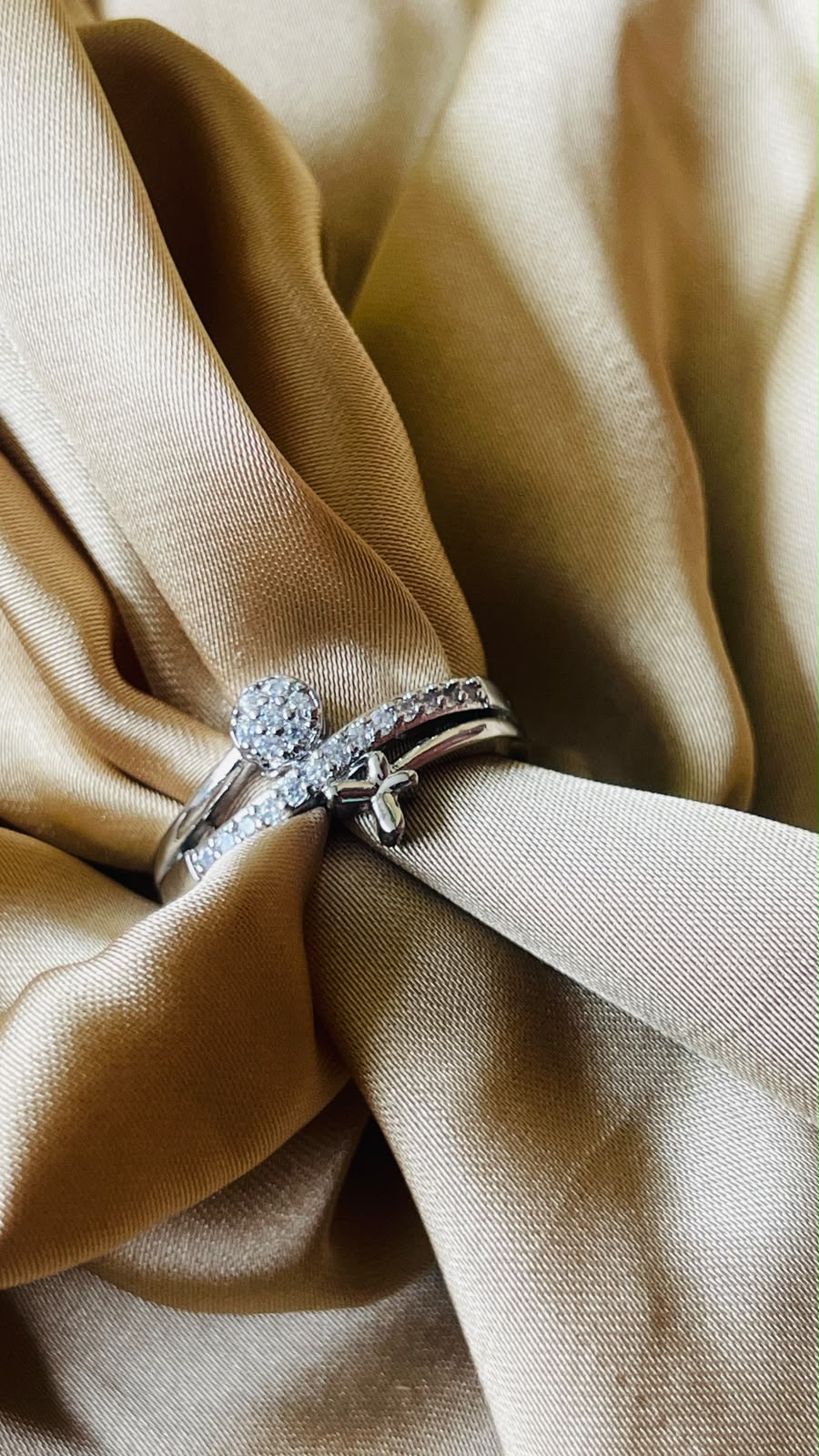 Luxury Infinity Zircon Adjustable Ring for Women | Silver Crystal Open Ring