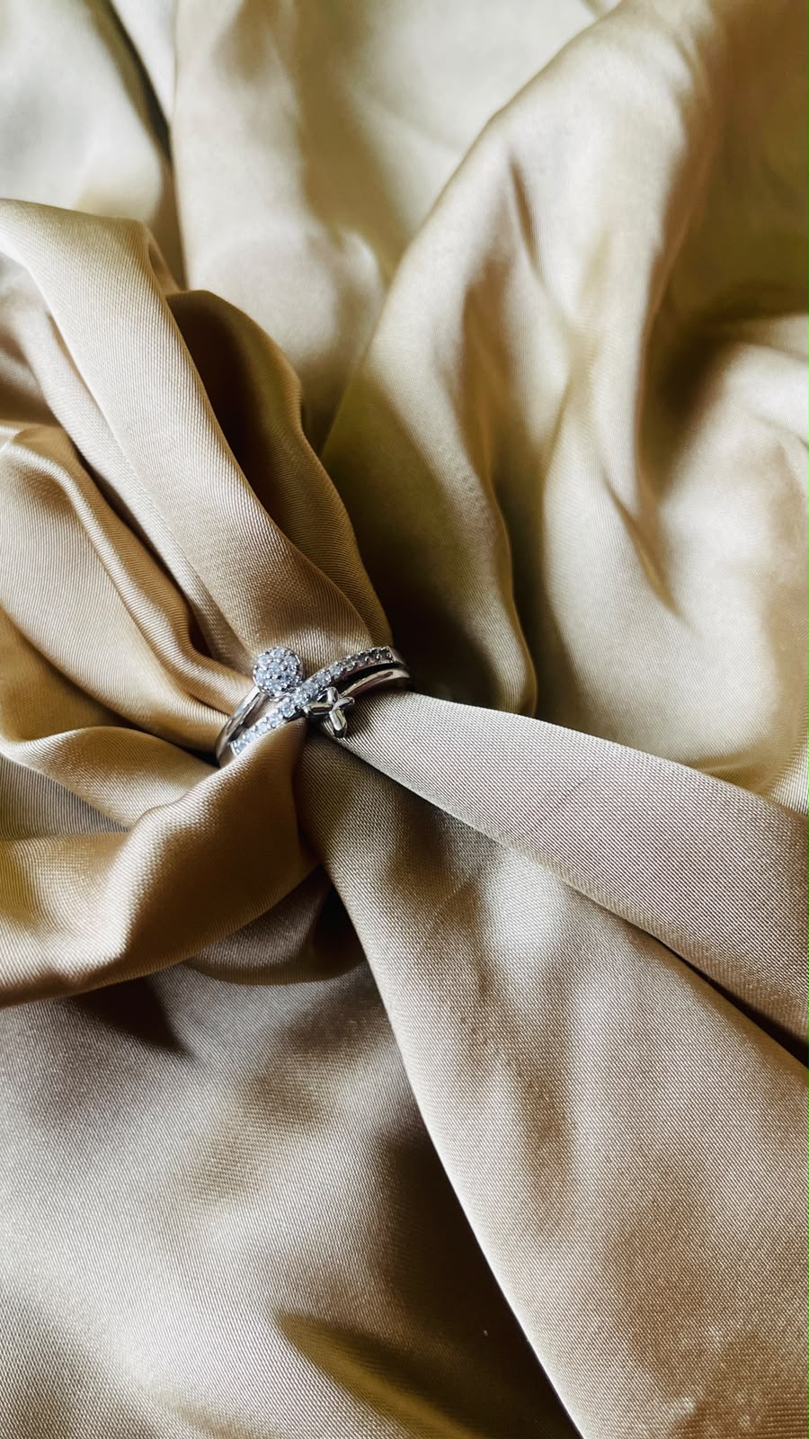 Luxury Infinity Zircon Adjustable Ring for Women | Silver Crystal Open Ring