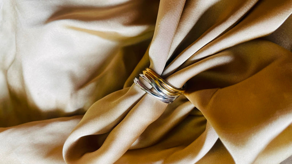 Twisted Dual-Tone Adjustable Ring