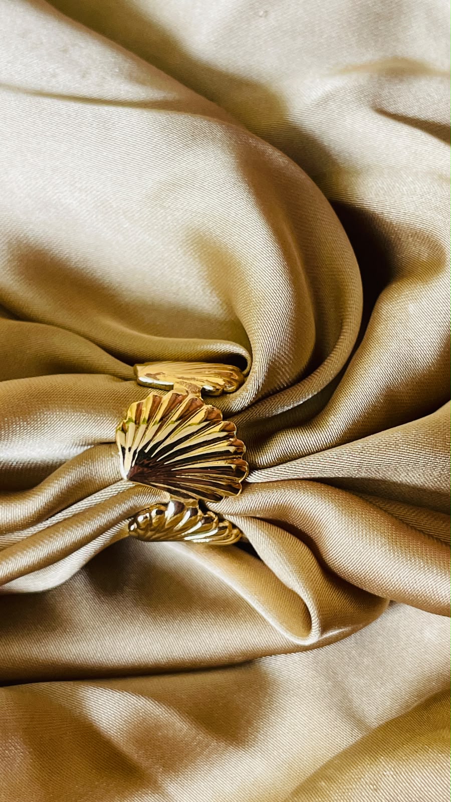 Golden Seashell Adjustable Ring for Women | The Jewels Studio