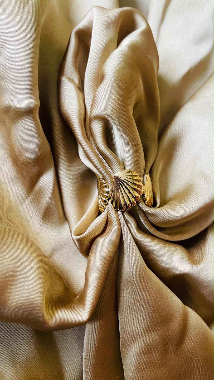 Golden Seashell Adjustable Ring for Women | The Jewels Studio