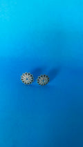 Vintage Floral Crystal Stud Earrings