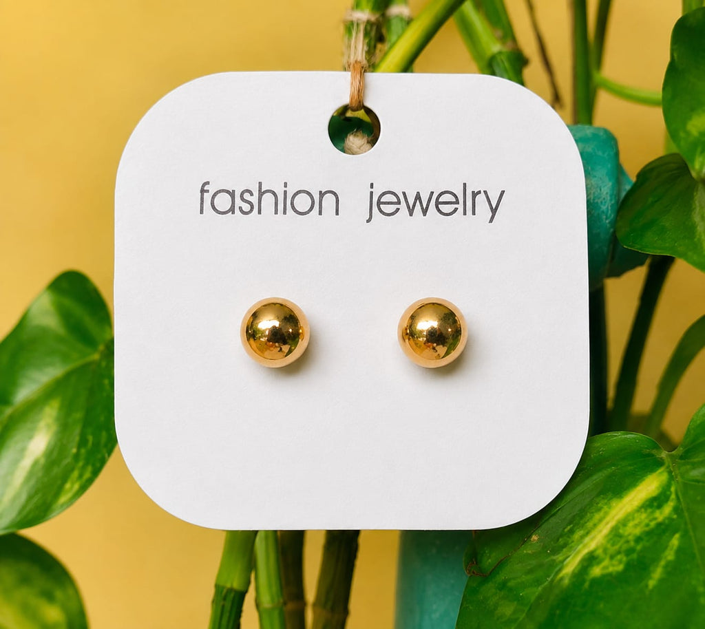 Classic Gold Ball Stud Earrings – Minimalist Round Gold Studs for Women | Everyday Fashion Jewelry Pakistan