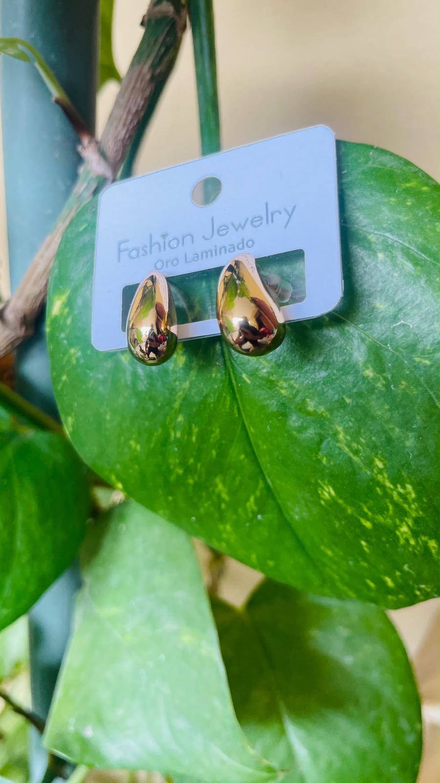 Gold Teardrop Stud Earrings – Elegant Minimalist Fashion Earrings for Women