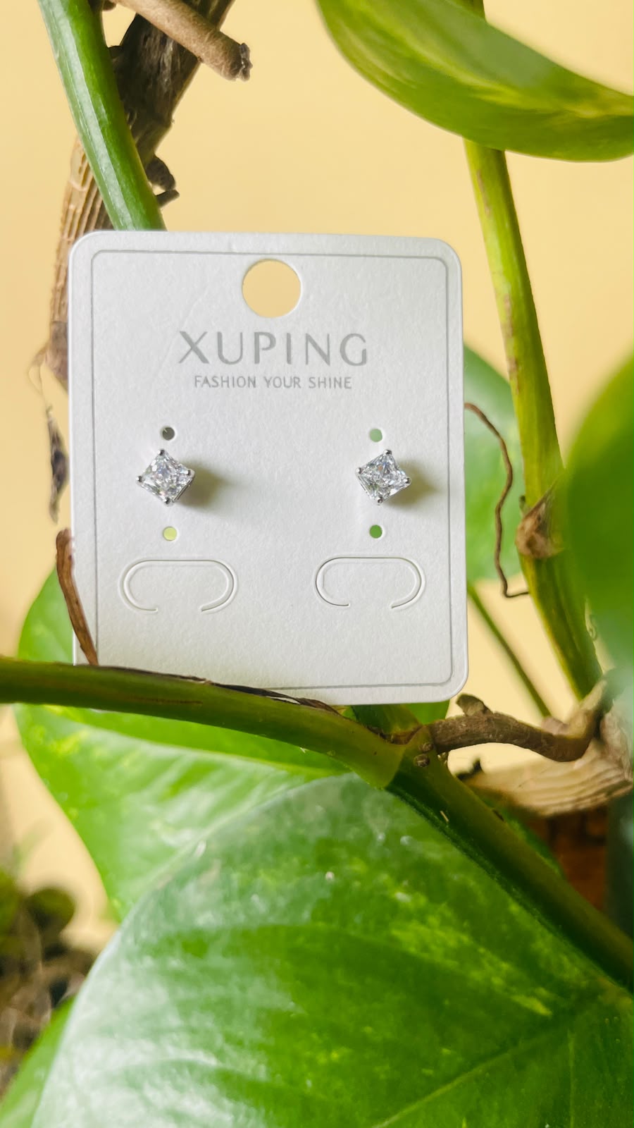 Princess Cut Cubic Zirconia Stud Earrings for Women | Elegant Crystal Earrings